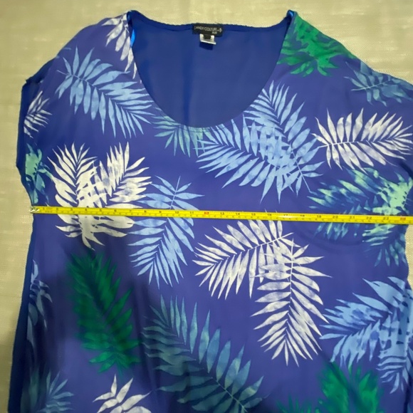 Candy Couture Plus Tropical Summer Vacation Beach Light Sheer Top-Sz-2X - Picture 11 of 16